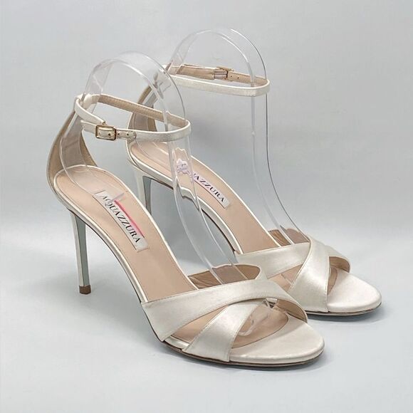 Aquazzura So Divine 85MM Satin Sandals size 37.5 - Picture 1 of 13